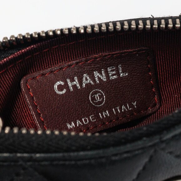 Chanel Black Lambskin Quilted Leather CC Key Holder - Picture 9 of 11